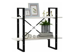 Estante com 2 prateleiras 80x30x70 cm pinho maciço branco