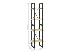 Estante com 4 prateleiras 40x30x140 cm pinho maciço