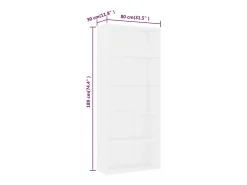 Estante com 5 prateleiras derivados de madeira branco