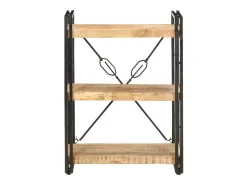 Estante com 3 prateleiras 60x30x80 cm madeira mangueira maciça PT666709