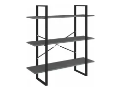 Estante com 3 prateleiras 100x30x105 cm pinho maciço cinzento