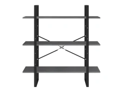 Estante com 3 prateleiras 100x30x105 cm pinho maciço cinzento