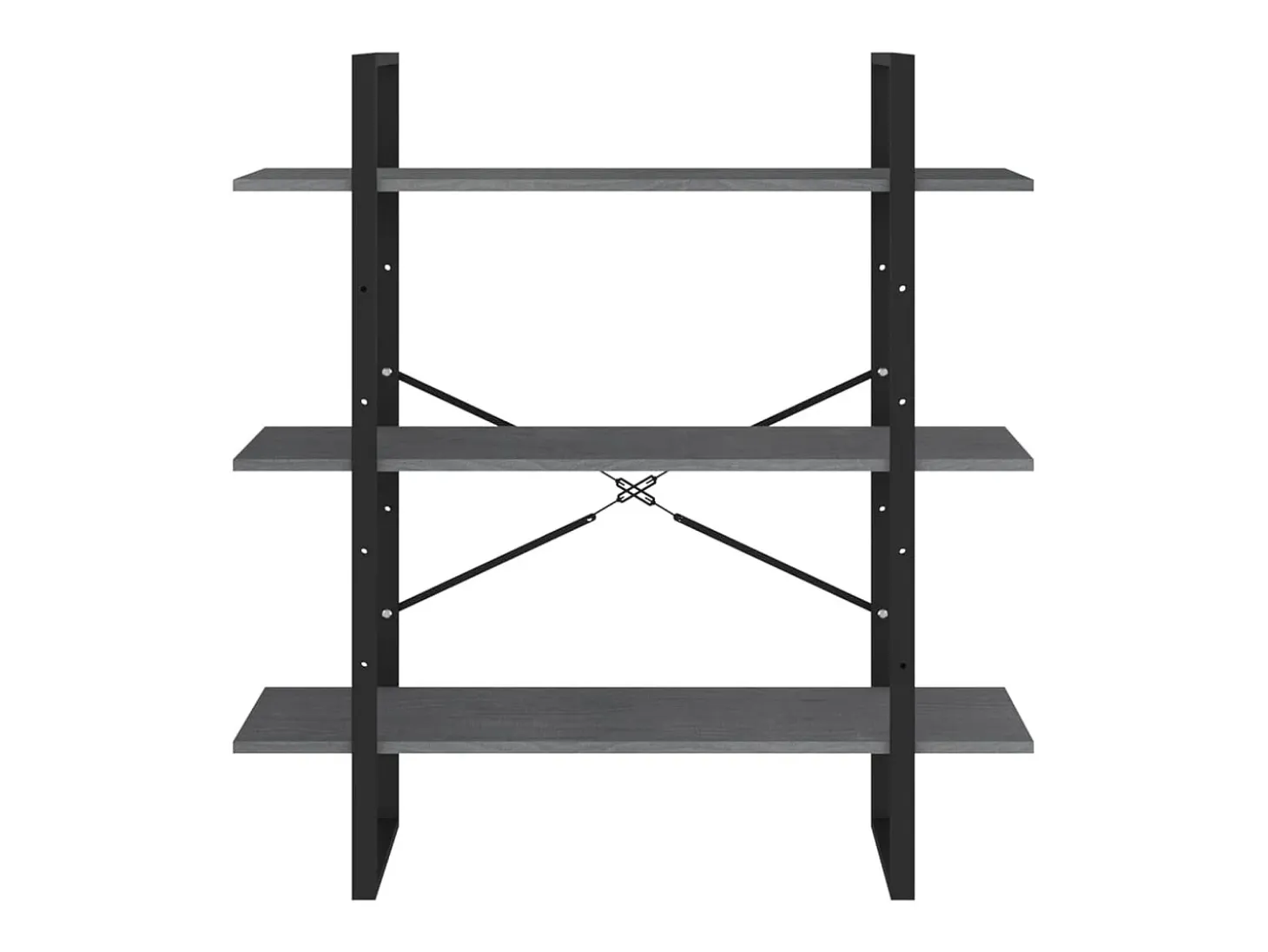 Estante com 3 prateleiras 100x30x105 cm pinho maciço cinzento