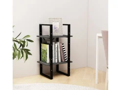Estante com 2 prateleiras 40x30x70 cm pinho maciço cinzento PT595609