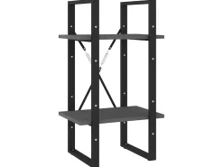 Estante com 2 prateleiras 40x30x70 cm pinho maciço cinzento PT595609