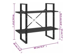 Estante com 2 prateleiras 80x30x70 cm derivados madeira cinza