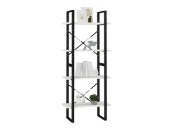 Estante com 4 prateleiras 60x30x140 cm pinho maciço branco