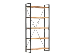 Estante com 5 prateleiras 90x30x180cm madeira de acácia maciça