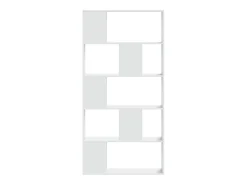 Estante com 5 prateleiras derivados de madeira branco PT237655