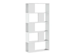Estante com 5 prateleiras derivados de madeira branco PT237655