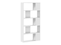 Estante com 5 prateleiras derivados de madeira branco PT237655