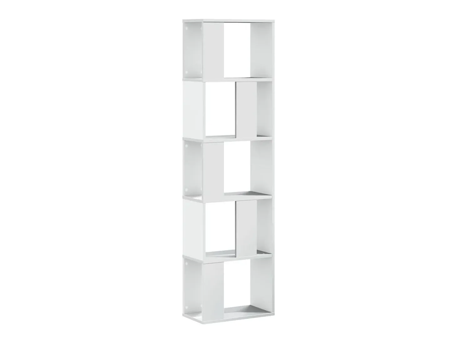 Estante com 5 prateleiras derivados de madeira branco PT629232