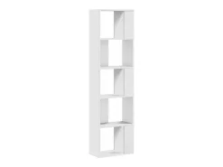 Estante com 5 prateleiras derivados de madeira branco PT629232