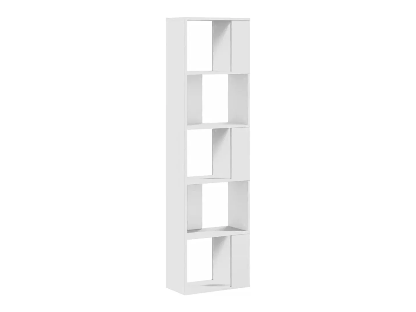 Estante com 5 prateleiras derivados de madeira branco PT629232