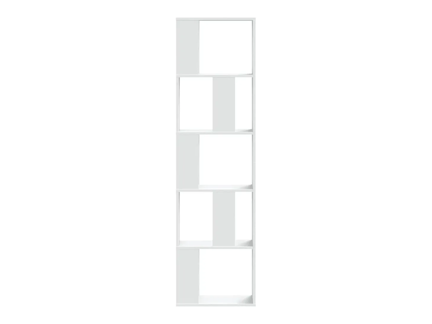 Estante com 5 prateleiras derivados de madeira branco PT629232