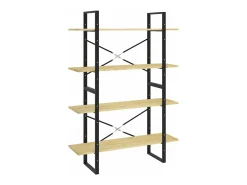 Estante com 4 prateleiras 100x30x140 cm pinho maciço castanho
