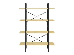 Estante com 4 prateleiras 100x30x140 cm pinho maciço castanho