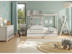 Estante com 4 prateleiras brancas/cinzentas 80x146 cm