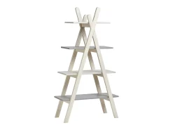 Estante com 4 prateleiras brancas/cinzentas 80x146 cm