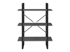 Estante com 3 prateleiras 80x30x105 cm pinho maciço cinzento