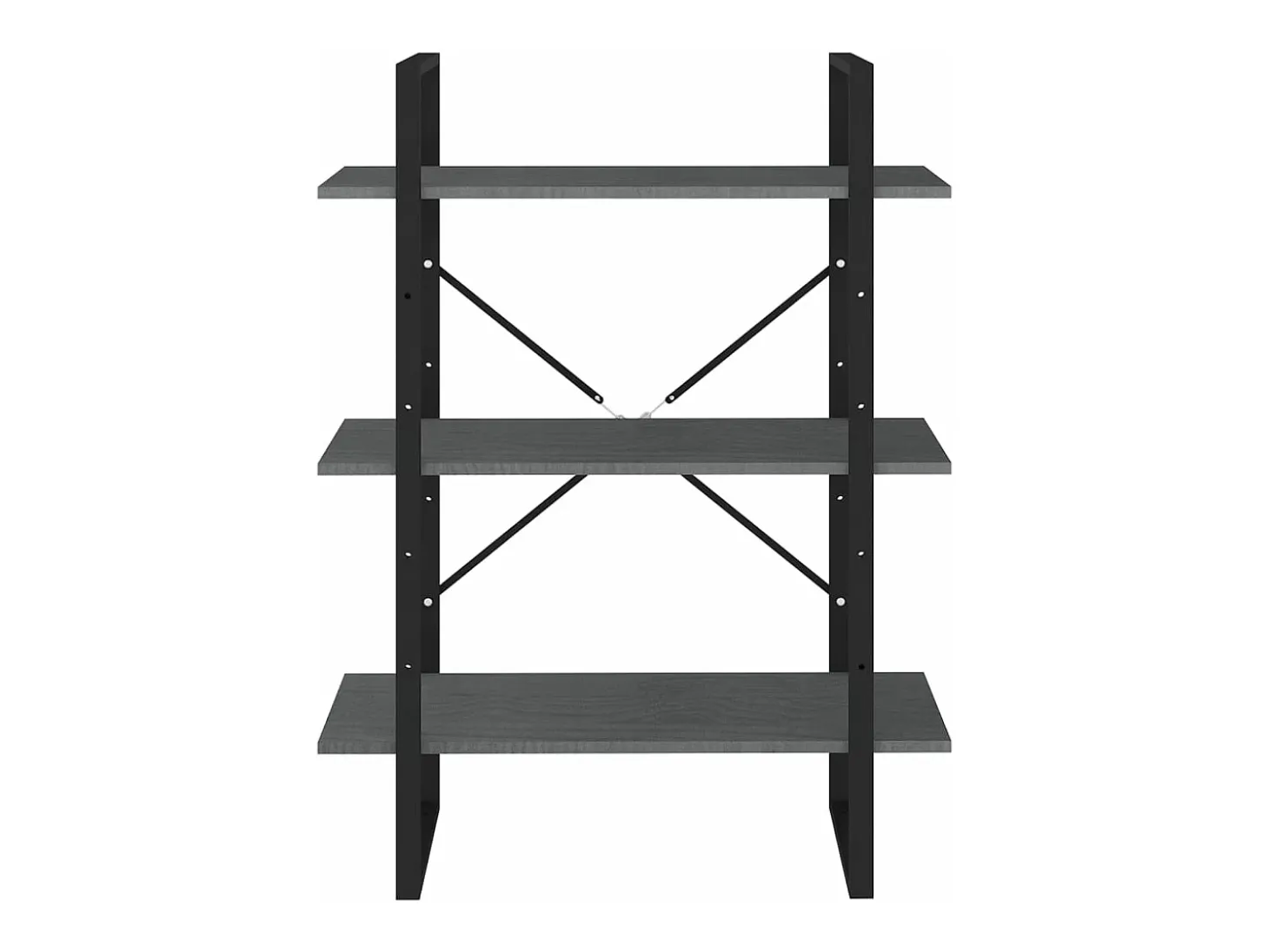 Estante com 3 prateleiras 80x30x105 cm pinho maciço cinzento