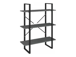 Estante com 3 prateleiras 80x30x105 cm pinho maciço cinzento