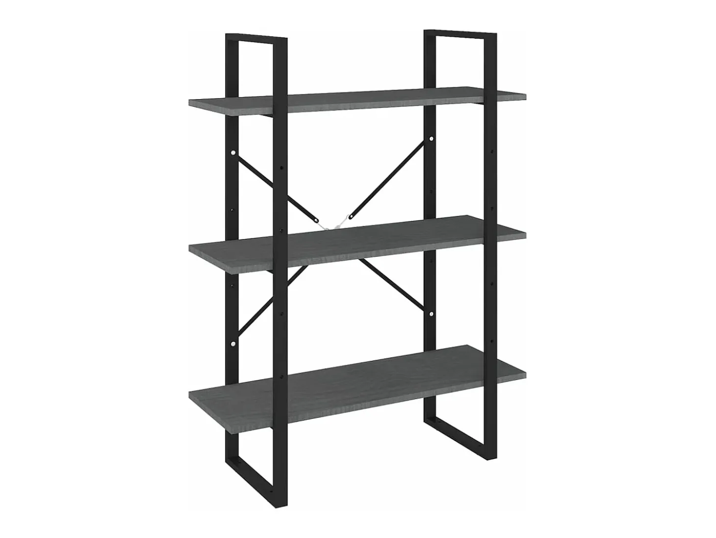 Estante com 3 prateleiras 80x30x105 cm pinho maciço cinzento