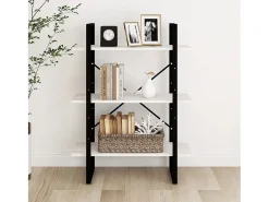 Estante com 3 prateleiras 80x30x105 cm pinho maciço branco
