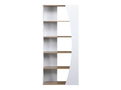 Estante com 5 prateleiras - Branco e Natural - JILORA