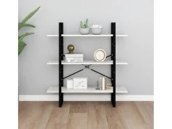 Estante com 3 prateleiras 100x30x105 cm pinho maciço branco