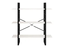Estante com 3 prateleiras 100x30x105 cm pinho maciço branco