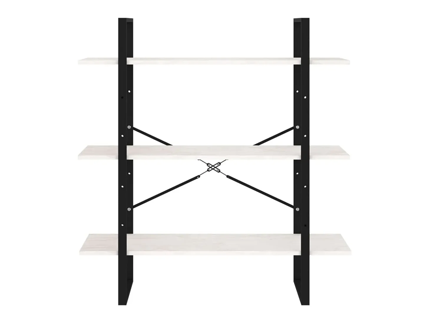 Estante com 3 prateleiras 100x30x105 cm pinho maciço branco
