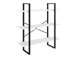 Estante com 3 prateleiras 100x30x105 cm pinho maciço branco