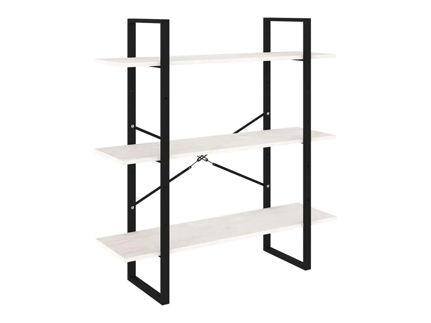 Estante com 3 prateleiras 100x30x105 cm pinho maciço branco