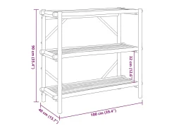 Estante com 3 prateleiras 100x40x90 cm bambu