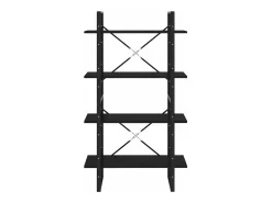 Estante com 4 prateleiras 80x30x140 cm pinho maciço preto