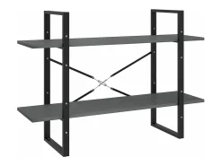 Estante com 2 prateleiras 100x30x70 cm pinho maciço cinzento