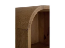 Estante com contornos curvos em madeira maciça de manga com 2 portas