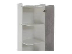 Estante com gavetas e expositor - em MDF - Branco e Cinza Claro