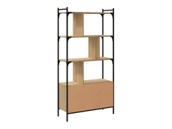 Estante com portas em carvalho Sonoma 76,5x30x154,5 cm, madeira engenheirada
