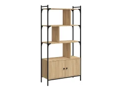 Estante com portas em carvalho Sonoma 76,5x30x154,5 cm, madeira engenheirada