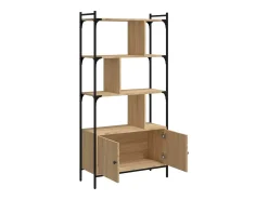 Estante com portas em carvalho Sonoma 76,5x30x154,5 cm, madeira engenheirada