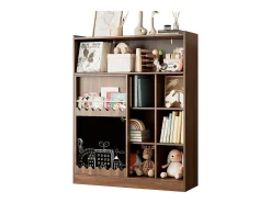 Estante com prancheta - 120 x 38,5 x 151,5 - com portas de correr - MDF - natural