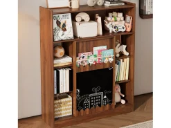 Estante com prancheta - 120 x 38,5 x 151,5 - com portas de correr - MDF - natural