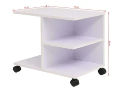 Estante com rodas 50x35x42 cm branco