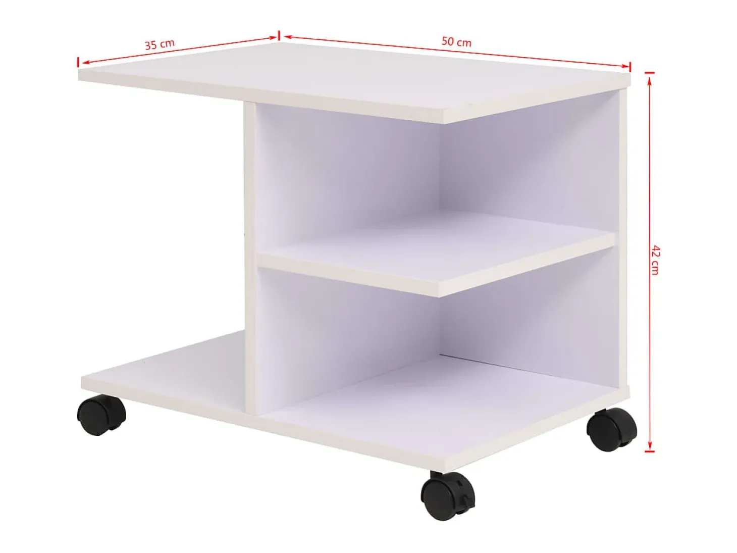 Estante com rodas 50x35x42 cm branco