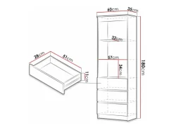 Estante Comfivo 184, Com gavetas, Placa de aglomerado laminado