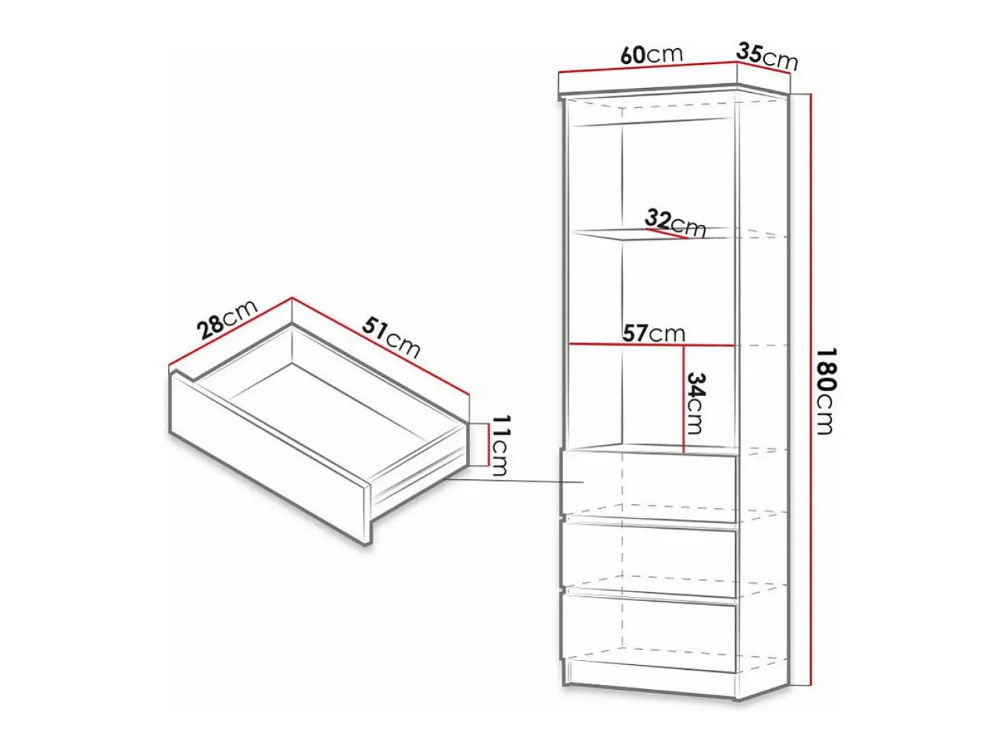 Estante Comfivo 184, Com gavetas, Placa de aglomerado laminado