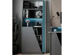 Estante Dbenite, Estante para jogos, Estante, Biblioteca, 72x34 h185 cm, Preto