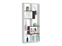 Estante Ddemira, Estante multiposições com 8 compartimentos, Estante de escritório, Prateleira divisória, 80x25h180 cm, Branco e Ã